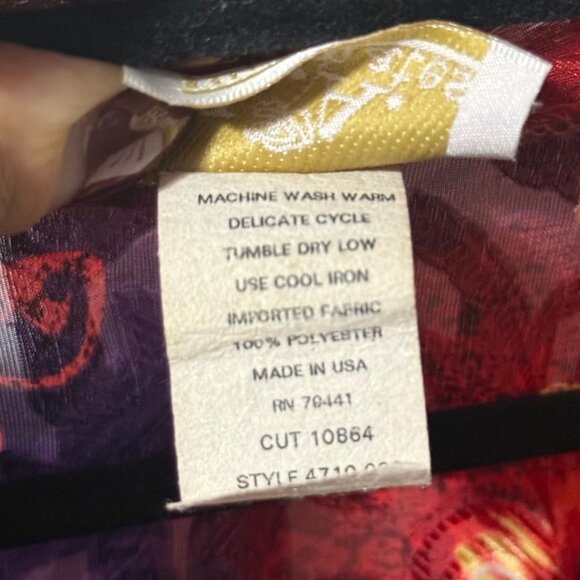 Vintage 80s LA Intimates Floral Kimono House Robe – Purple/Red/Yellow - Picture 9 of 9